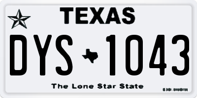 TX license plate DYS1043