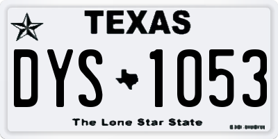 TX license plate DYS1053