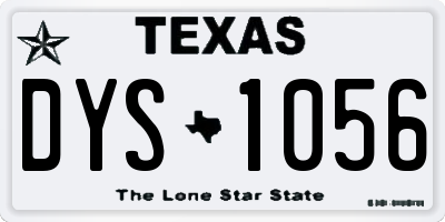 TX license plate DYS1056