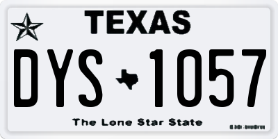 TX license plate DYS1057