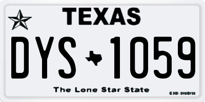 TX license plate DYS1059