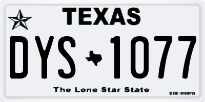 TX license plate DYS1077