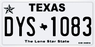 TX license plate DYS1083
