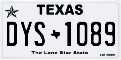 TX license plate DYS1089