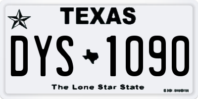 TX license plate DYS1090