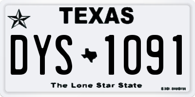 TX license plate DYS1091