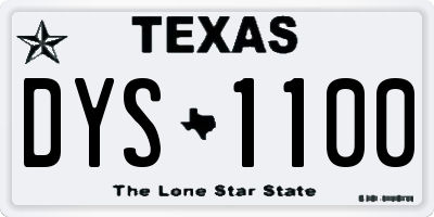 TX license plate DYS1100