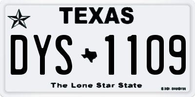 TX license plate DYS1109
