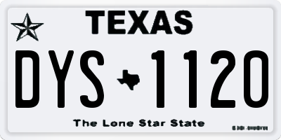 TX license plate DYS1120
