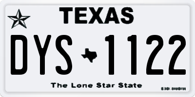 TX license plate DYS1122