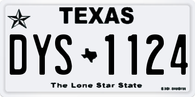 TX license plate DYS1124