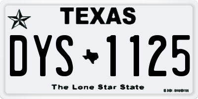 TX license plate DYS1125