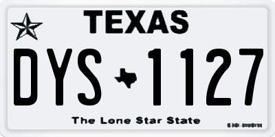 TX license plate DYS1127