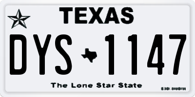 TX license plate DYS1147