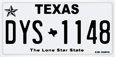 TX license plate DYS1148