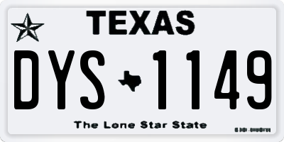 TX license plate DYS1149