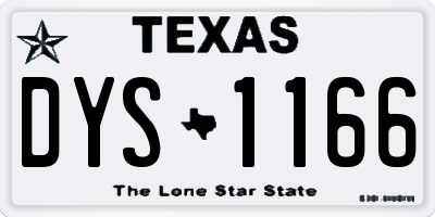 TX license plate DYS1166