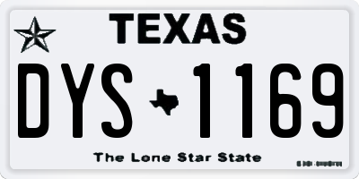 TX license plate DYS1169