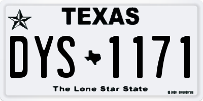 TX license plate DYS1171