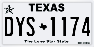 TX license plate DYS1174