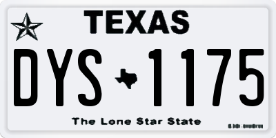 TX license plate DYS1175