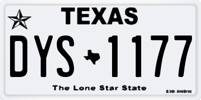 TX license plate DYS1177