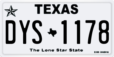 TX license plate DYS1178