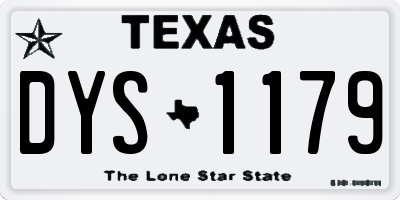 TX license plate DYS1179