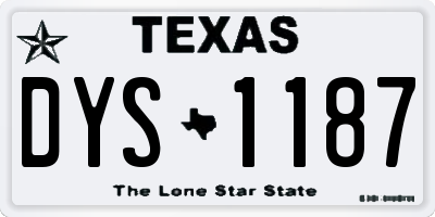TX license plate DYS1187