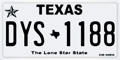 TX license plate DYS1188