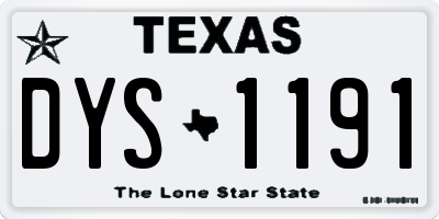 TX license plate DYS1191