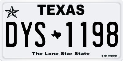 TX license plate DYS1198