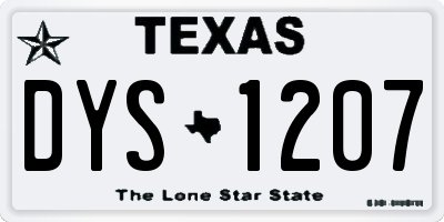 TX license plate DYS1207