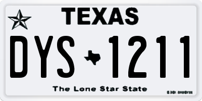 TX license plate DYS1211