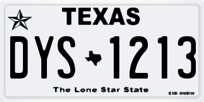 TX license plate DYS1213