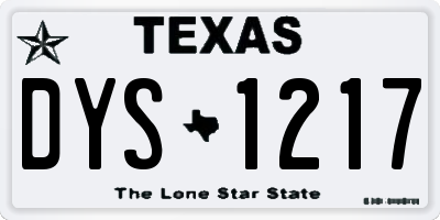 TX license plate DYS1217