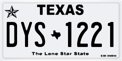 TX license plate DYS1221