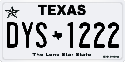 TX license plate DYS1222