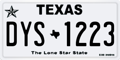 TX license plate DYS1223