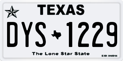TX license plate DYS1229
