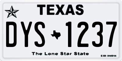 TX license plate DYS1237