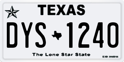 TX license plate DYS1240