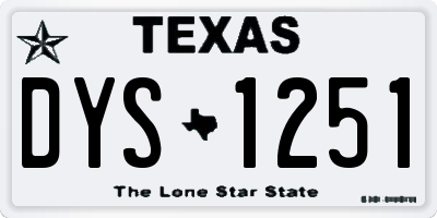TX license plate DYS1251