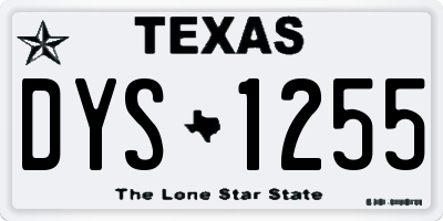 TX license plate DYS1255