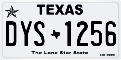 TX license plate DYS1256