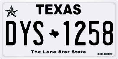TX license plate DYS1258