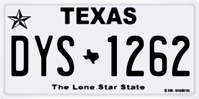 TX license plate DYS1262