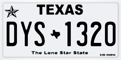 TX license plate DYS1320