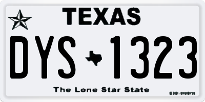 TX license plate DYS1323