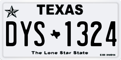 TX license plate DYS1324